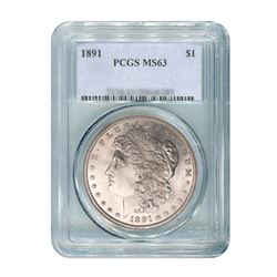 1891 $1 Morgan Silver Dollar - PCGS MS63
