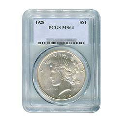 1928 $1 Peace Silver Dollar - PCGS MS64