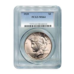 1935 $1 Peace Silver Dollar PCGS MS64
