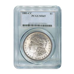 1881-CC $1 Morgan Silver Dollar - PCGS MS65