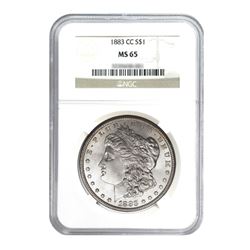 1883-CC $1 Morgan Silver Dollar - NGC MS65