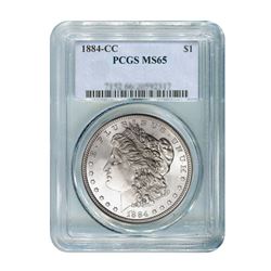 1884-CC $1 Morgan Silver Dollar - PCGS MS65