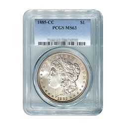 1885-CC $1 Morgan Silver Dollar - PCGS MS63