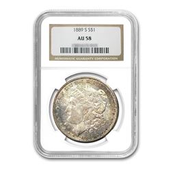 1889-S $1 Morgan Silver Dollar - NGC AU58