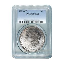 1891-CC $1 Morgan Silver Dollar - PCGS MS63