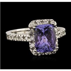 14KT White Gold 2.05ct Tanzanite and Diamond Ring