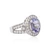 Image 1 : 14KT White Gold 3.61ct Tourmaline and Diamond Ring