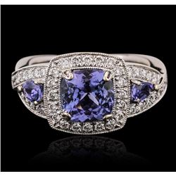 18KT White Gold 2.56ctw Tanzanite and Diamond Ring