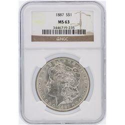 1887 NGC MS63 Morgan Silver Dollar