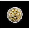 Image 2 : 3.42ctw Fancy Yellow Diamond Ring - 14KT Two-Tone Gold