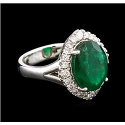 6.45ct Emerald and Diamond Ring - 18KT White Gold