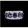Image 2 : 3.50ctw Sapphire and Diamond Ring - 14KT White Gold