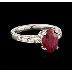 14KT White Gold 2.25ct Ruby and Diamond Ring