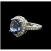 Image 1 : 14KT White Gold 4.79ct Tanzanite and Diamond Ring