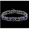 Image 1 : 14KT White Gold 10.80ctw Tanzanite and Diamond Bracelet