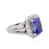 Image 1 : 14KT White Gold 3.21ct Tanzanite and Diamond Ring