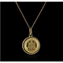 8-14KT Yellow Gold Religious Pendant With Chain