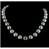 Image 1 : Tahitian Cultured Pearl Necklace with 14KT White Gold Diamond Clasp