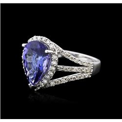 18KT White Gold 3.62ct Tanzanite and Diamond Ring