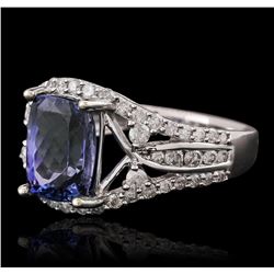 14KT White Gold 2.53ct Tanzanite and Diamond Ring