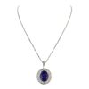 Image 2 : 14KT White Gold GIA Certified 17.92ct Tanzanite and Diamond Pendant With Chain