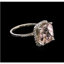 11.18ct Morganite and Diamond Ring - 14KT White Gold