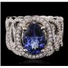 Image 2 : 14KT Two-Tone Gold 3.27ct Tanzanite and Diamond Ring