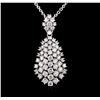 Image 1 : 14KT White Gold 6.92ctw Diamond Pendant with Chain