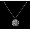 Image 2 : 0.94ctw Diamond Pendant With Chain - 14KT White Gold