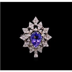 2.00ct Tanzanite and Diamond Ring - 14KT White Gold