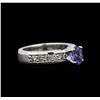 Image 1 : 0.82ct Tanzanite and Diamond Ring - 14KT White Gold