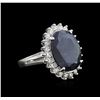 Image 1 : 8.98ct Sapphire and Diamond Ring - 14KT White Gold