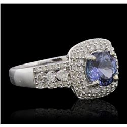 14KT White Gold 1.53ct Tanzanite and Diamond Ring