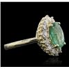 Image 2 : 14KT Yellow Gold 2.69ct Emerald and Diamond Ring