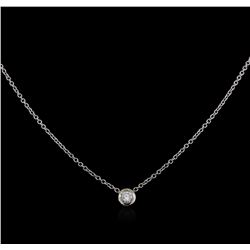 14KT White Gold 0.15ct Diamond Solitaire Pendant With Chain