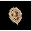 Image 1 : 14KT Yellow Gold 14.24ct Morganite and Diamond Ring