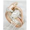 Image 4 : Tiffany & Co. 0.02ctw Diamond Snake Ring - Rose Gold and Platinum
