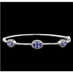 1.64ctw Tanzanite and Diamond Bracelet - 14KT White Gold