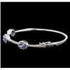 Image 2 : 1.64ctw Tanzanite and Diamond Bracelet - 14KT White Gold