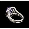 Image 3 : 3.66ct Tanzanite and Diamond Ring - 14KT White Gold