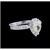 Image 1 : 1.45ctw Fancy Light Yellow Diamond Ring - 14KT White Gold