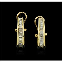 14KT Yellow Gold 1.10ctw Diamond Hoop Earrings