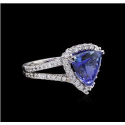 14KT White Gold 4.74ct Tanzanite and Diamond Ring