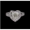 Image 2 : 1.97ctw Diamond Heart Ring - 14KT White Gold