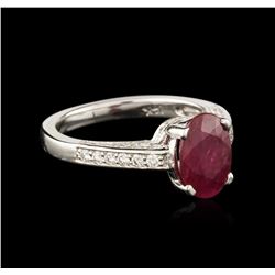 14KT White Gold 1.85ct Ruby and Diamond Ring