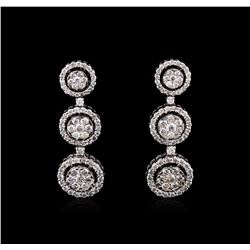 2.68ctw Diamond Earrings - 14KT White Gold