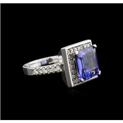 4.25ct Tanzanite and Diamond Ring - 14KT White Gold