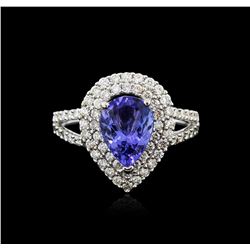 18KT White Gold 1.59ct Tanzanite and Diamond Ring