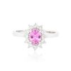 Image 2 : 14KT White Gold 0.70ct Pink Sapphire and Diamond Ring