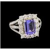 Image 1 : 14KT White Gold 2.43ct Tanzanite and Diamond Ring